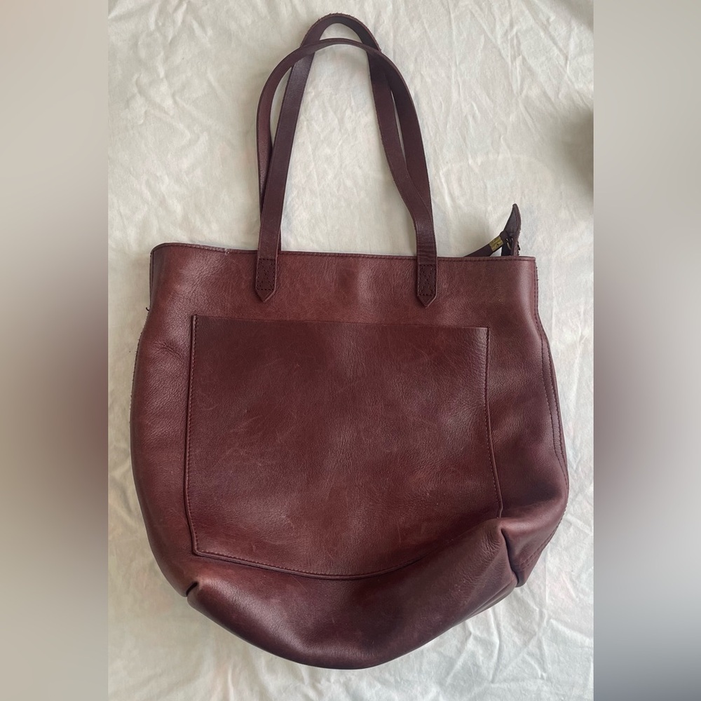 Madewell Deep Burgundy Leather Tote